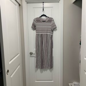 Sweet Salt Striped Midi Dress with Pockets